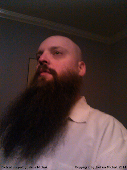 Here, for the profile image, is a stoic portrait of the author, and owner of this page, Mr. Joshua Michail, which was done in January of 2014.