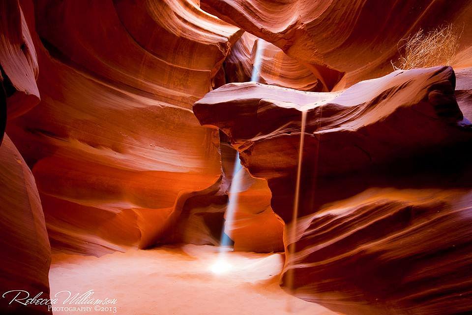 Beams of Light Falling in Antelope Canyon